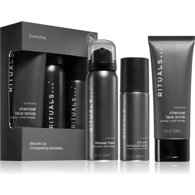Rituals The Ritual Of Homme sprchová pena 50 ml + antiperspirant 50 ml + čistiaci peeling 70 ml kozmetická sada