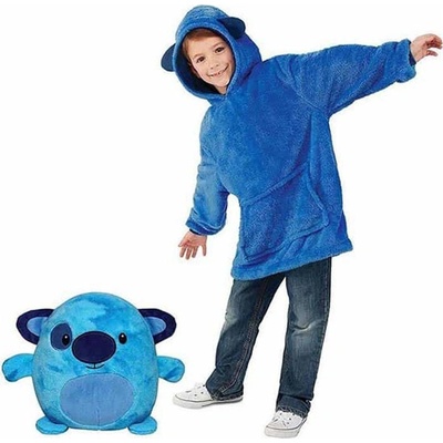 Kids Hoodie 3 v 1 Polštářová mikina Mikina polštář a hračka Modrá