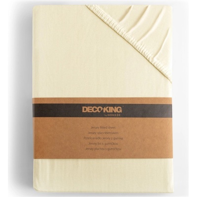 DecoKing bavlna jersey prostěradlo s gumou Amber krémové 120-140x200x30