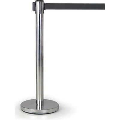 Zahradzovací stĺpik so samonavíjacím pásom, nerez leštěný/čierny