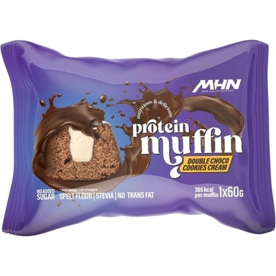 MHN | More Healthy Nutrition Protein Muffin Double Choco | No Sugar Added [60 грама] Двоен шоколад с бисквити и крем