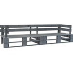 vidaXL Градински 2-местен диван от палети, сив, дърво (276312)