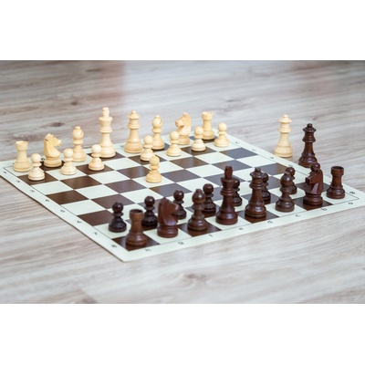 Shakhmaten magazin Дървен шахматен комплект Staunton с навиваща се шахматна дъска