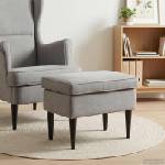 vidaXL Пуф за крака Светлосиво 55 x 35 x 41 см Кадифе (42029988)