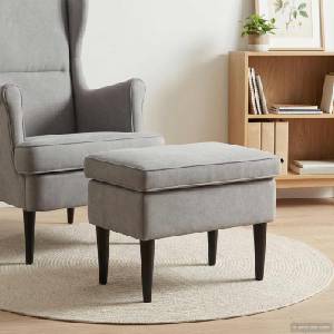vidaXL Пуф за крака Светлосиво 55 x 35 x 41 см Кадифе (42029988)