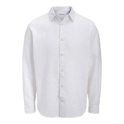 Риза с дълъг ръкав Jack & jones Esummer Linen Blend long sleeve shirt - White (White)
