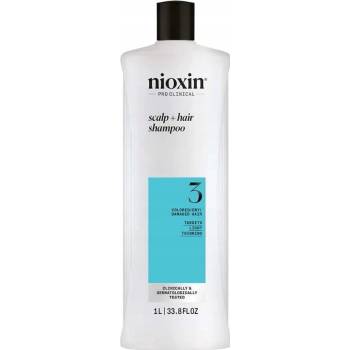Nioxin System 3 Scalp + Hair Shampoo čistiaci šampón pre farbené rednúce vlasy 300 ml