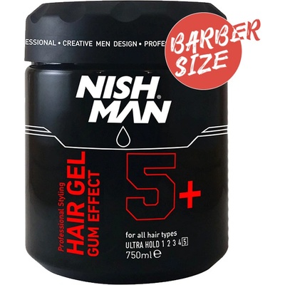 NishMan ultra silný gél na vlasy Gum Effect 5+ 750ml