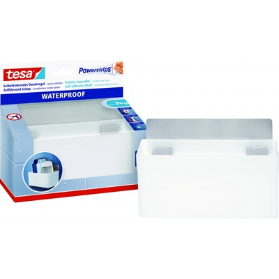 tesa Waterproof regál bílý a 4 ks proužků Powerstrips Large