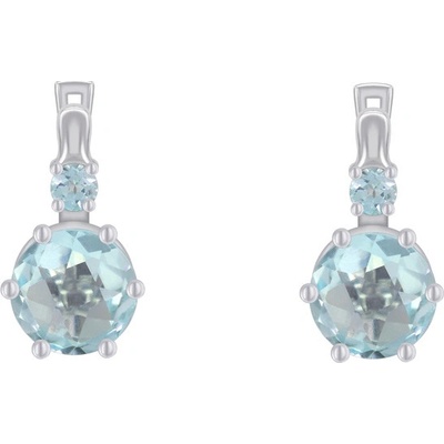 Eppi Strieborné visiace náušnice s nebesky modrými topásmi Thierry E38016