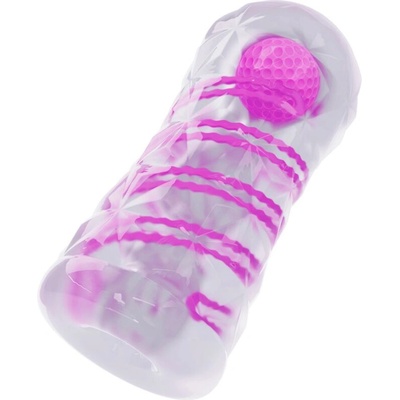 Pretty Love Fantasy Male Masturbator with Internal Spiral & Balls Transparent