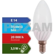 Pozam LED žárovka Svíčka E14 3,5W 280lm Studená bílá 4300K , 270° Kapka