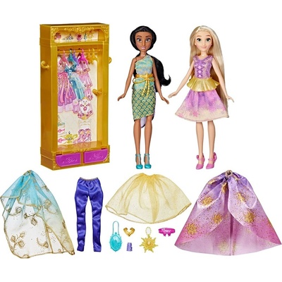 Hasbro Disney Šatní skříň + panenky Jasmína a Rapunzel