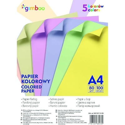 sada barevných papírů A4 80 g 100 listů mix pastelových barev