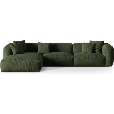 Micadoni Зелен кадифен модулен ъглов диван (ляв ъгъл) Martina - Micadoni (MIC_LC_120_F1_MARTINA3)