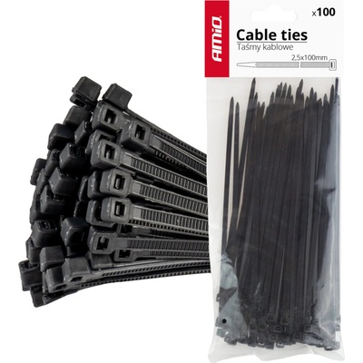 AMiO 02150 Sťahovacie pásky 2,5x100mm - 100 ks