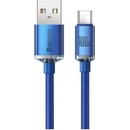 Baseus CAJY000503 Crystal Shine Series Rýchlonabíjací dátový USB typu A na USB typu C 100 W, 2m, modrý