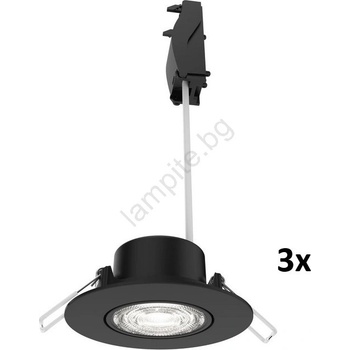 Philips - Комплект 3x димируеми вградени таванни осветителни тела CILANTRO LED/5W/230V 4000K черно (P7296)