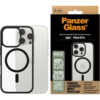 Panzer Калъф PanzerGlass - HardCase Black MagSafe, iPhone 16 Pro, прозрачен (5715685003233)