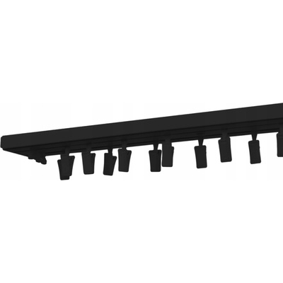 Záclonová kolejnice jednořadá, 180 cm, plast, černá