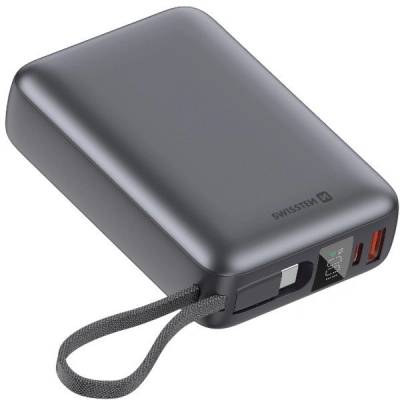 SWISSTEN Power Bank 20000 mAh 45W с вграден USB-C кабел (8595217490833)