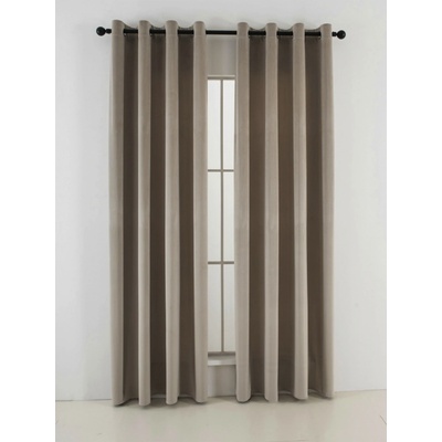 MKLuzkoviny.cz Sametové zatemňovací závěsy Cesar cappuccino - 140 x 160 cm (2ks) - kroužky