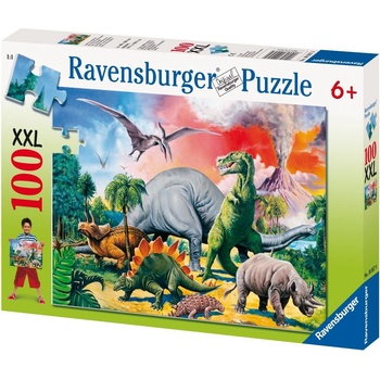 Ravensburger Пъзел Ravensburger от 100 XXL части - С динозаврите (10957)