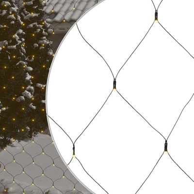 Vidaxl Vianočná svetelná sieť biela 3x2 m 204 LED interiér exteriér