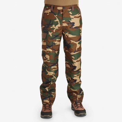Nohavice Solognac nepremokavé poľovnícke Camo 100 hrejivé khaki