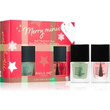 Nails Inc. Merry Minis vrchný lak na nechty 5 ml + Nails Inc. Nailkale podkladový lak na nechty s regeneračným účinkom 14 ml