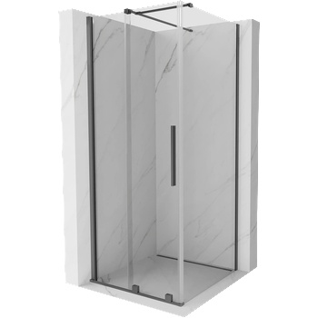 Mexen Velar плъзгаща се душ кабина 100 x 100 см, прозрачна, gun metal - 871-100-100-01-95 (871-100-100-01-95)