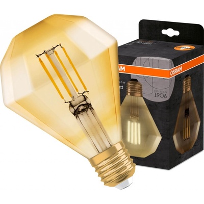 Osram LED žiarovka Filament E27 4,5W E27 VINTAGE 1906 Diamond Teplá biela