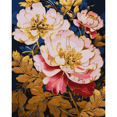 Ideyka Ideyka Malování podle čísel Růžová symfonie s extra metalickými barvami 40 x 50 cm