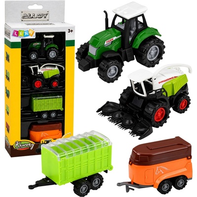 Tomido Sada zemědělských vozidel Traktor Sekačka Přívěsy 1:68 4 ks