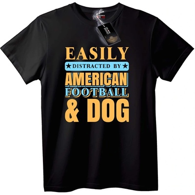 NOONEBRAND Тениска Лесно Разсеян от Футбол и Куче - 3XL, Black
