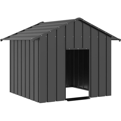 vidaXL Къща за кучета с покрив 131x101x102 cm Поцинкована стомана (4100917)