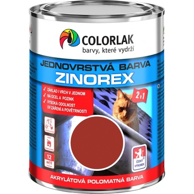 Colorlak ZINOREX S2211 Základní antikorozní barva 2v1, ohnivě červená, 600 ml 238-23-8177.C60