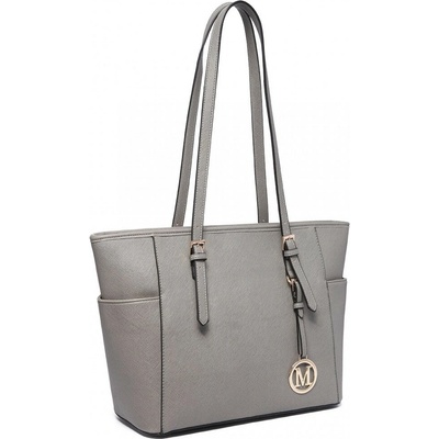 Sivá dámska zipsová kabelka cez rameno Evathia