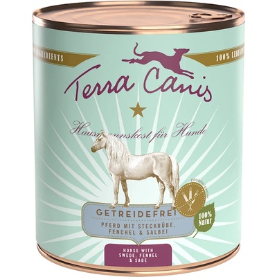 Terra Canis 6х800г Terra Canis без зърно, консервирана храна за кучета - конско с картофи, тиква и брюква