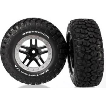 Traxxas колело 2.2/3.0", джанта SCT Split-Spoke черно-сатенено, гуми KM2 (2) (2WD предни)