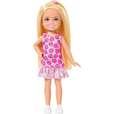 Barbie Кукла Barbie Club Chelsea - Челси, с рокля на ягоди, 15 cm (DWJ33)