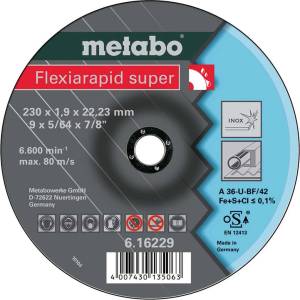 Metabo - Режещ диск за неръждаема стомана 230x22, 3 мм 616229000 (616229000)