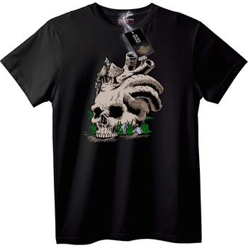 NOONEBRAND Тениска Сливане на Череп и Сърце - M, Black