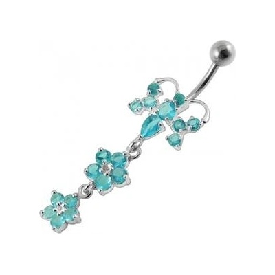 Šperky4U stříbrný piercing do pupíku motýlek BP01192-Q