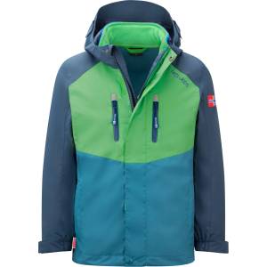 TROLLKIDS Детско 3-в-1 яке Trollkids Kid's Bryggen 3in1 Jacket 3-in-1 jacket - Fresh Green / Mystic Blue / Dark Marine - размер 152 (EU) (703-2234-1918)