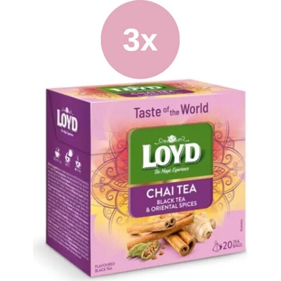 Loyd Tea pyramida world chai tea černý čaj & orientální koření 3 x 36 g