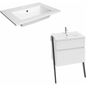 Defra Комплект стенен шкаф Defra Op-Arty бял с композитна мивка Flex 60 (DEF215-D-06006+DEF2622)