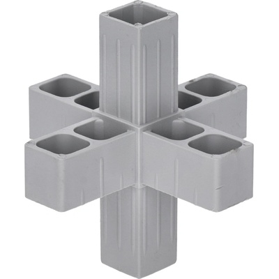 Plastová spojka - 6-nohý kus vhodný do profilu velikosti 25x25x2 mm
