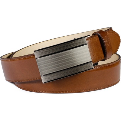 Penny Belts pánský kožený společenský opasek Dominique hnědý