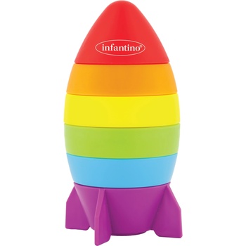 Infantino Игрален комплект за подреждане Infantino - Ракета, 6 части (IN315281)